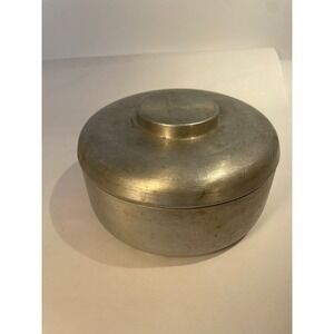vintage metal food container with lid